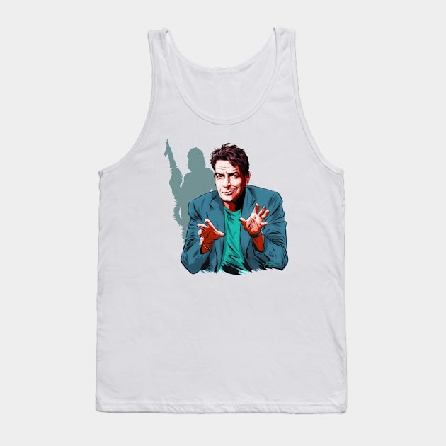 Charlie Sheen - An illustration by Paul Cemmick Tank Top by PLAYDIGITAL2020